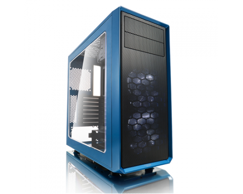 Fractal Design Focus G FD-CA-FOCUS-BU-W Side window, Left side panel - Tempered Glass, Blue, ATX, Power supply included No