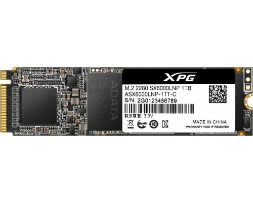 SSD 1TB SSD ADATA XPG SX6000 Lite 1TB M.2 2280 PCI-E x4 Gen3 NVMe (ASX6000LNP-1TT-C)