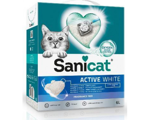Sanicat Active White, litter, cat, odorless,10L, caking