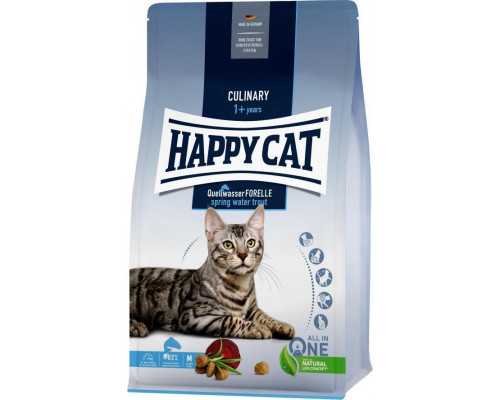 Happy Cat Culinary Spring Water Trout, sucha karma, dla kotów adults, pstrąg, bez chickena, 1,3 kg, worek