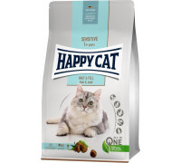 Happy Cat Sensitive Skin & Coat, sucha karma, dla adults kotów, dla zdrowej skóry i sierści, 1,3 kg, worek