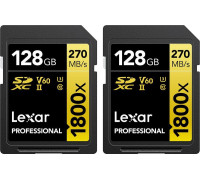 SD  Lexar Professional 1800x SDXC 128 GB + 128 GB Class 10 UHS-II/U3 V60 (LSD1800128G-B2NNG)