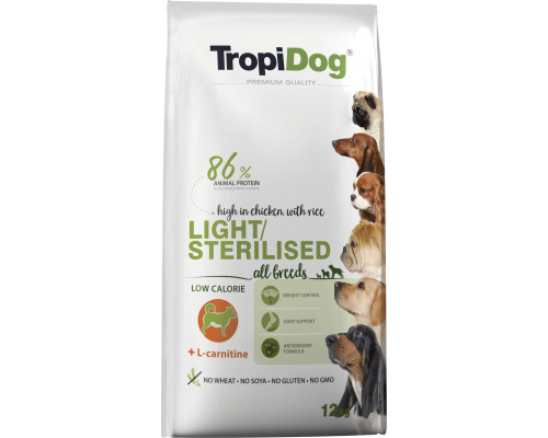 TropiDog TropiDog Adult All Breeds Light/Sterilised 12kg
