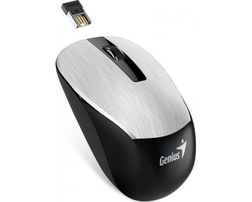Genius Genius NX-7015, 1600DPI, 2.4 [GHz], optyczna, 3kl., bezprzewodowa USB, srebrna, AA