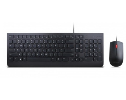 Lenovo LENOVO klawiatura Essential Wired USB Keyboard + Mouse Set - USB, czarny