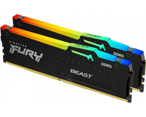 Kingston Fury Beast RGB, DDR5, 16 GB, 5600MHz, CL36 (KF556C36BBEAK2-16)