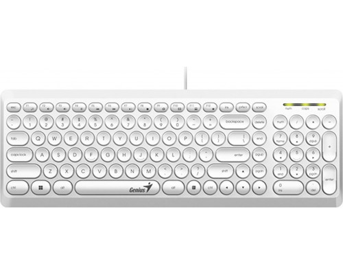 Genius Genius Slimstar Q200, klawiatura CZ/SK, klasyczna, cicha rodzaj przewodowa (USB), biała