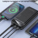 Awei AWEI PowerBank P141K 40000mAh 22.5W black/black 3xUSB/PD/Lightning wyświetlacz + lampka LED