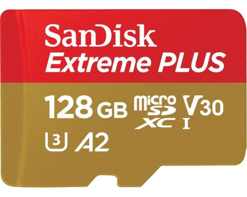 SD  WD Extreme Plus MicroSDXC 128 GB Class 10 UHS-I/U3 A2 V30 (SDSQXBD-128G-GN6MA)