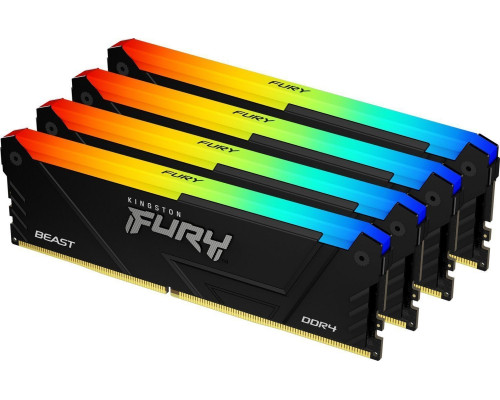Kingston Fury Beast RGB, DDR4, 64 GB, 3200MHz, CL16 (KF432C16BB2AK4/64)