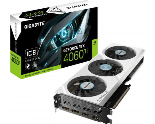 *RTX4060Ti Gigabyte GeForce RTX 4060 Ti Eagle OC Ice 8GB GDDR6 (GV-N406TEAGLEOC ICE-8GD)