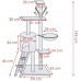 Springos cat sisal 6-poziomowy post z domkiem i zabawkami 145 cm UNIWERSALNY