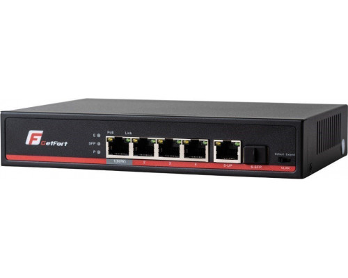 Switch GetFort SWITCH POE GETFORT 4+1+SFP Gigabit Ethernet 65W