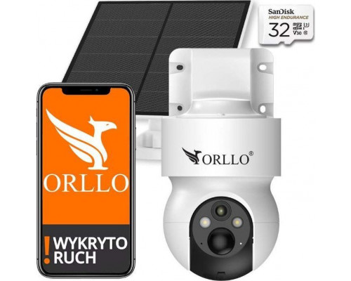 ORLLO Orllo E7 PRO SIM solarna zewnętrzna bezprzewodowa obrotowa 3MP + Karta SD 32Gb