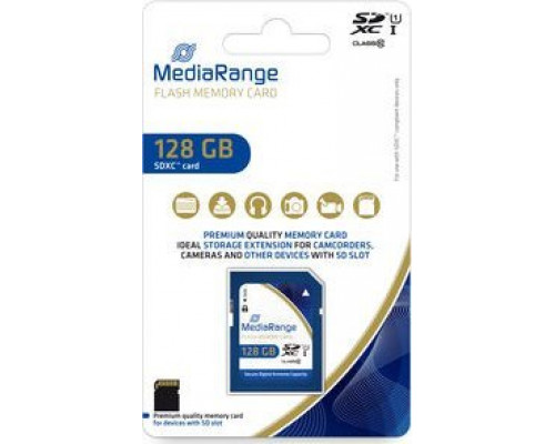 SD  MediaRange MR969 SDXC 128 GB Class 10 UHS-I/U1  (MR969)