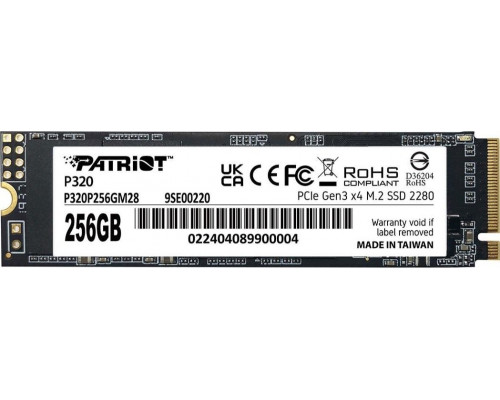 SSD 256GB SSD Patriot P320 256GB M.2 2280 PCI-E x4 Gen3 NVMe (P320P256GM28)