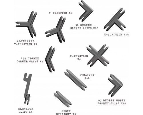 Battle Systems Ltd BattleSystems: Plastic Terrain Clips - Gray