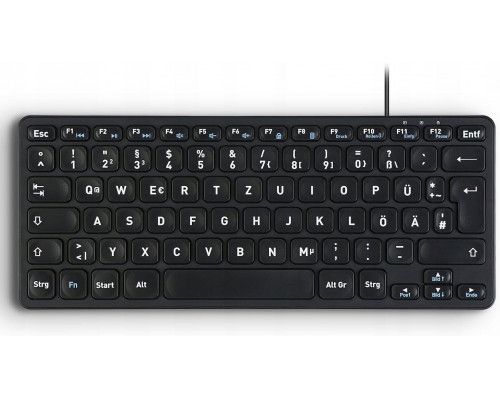 Perixx Perixx PERIBOARD-416 EN, wired, USB mini keyboard with 4 hubs, black