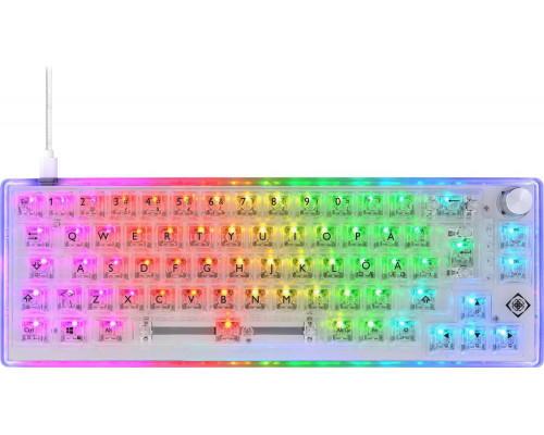 Deltaco Mechaninė DELTACO GAMING klaviatūra,US layout, permatoma, RGB / 4222267 / GAM-160-T-US