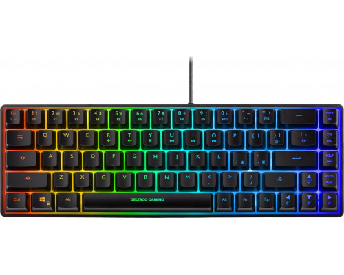 Deltaco Klavitūra DELTACO GAMING, US layout, Mini RGB membraninė, pusiau permatoma, juoda / 4222268 / GAM-158-US