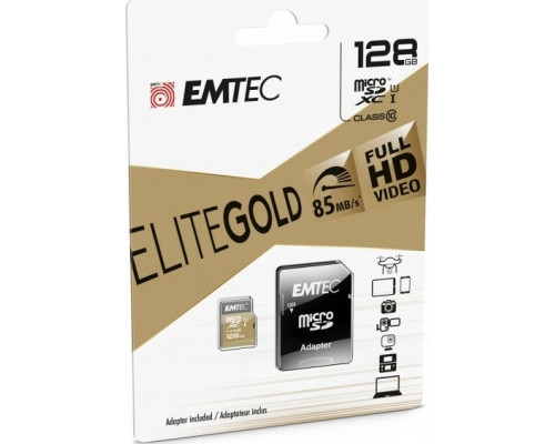 SD  Emtec Emtec mSD 256GB UHS-I U1 EliteGold + Adapter