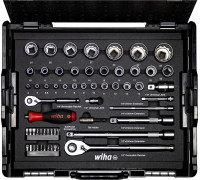 Wiha Wiha socket wrench and bit set 1/4 and 1/2, 60 pieces (with 2 ratchets and plug-in handle, in L-BOXX)