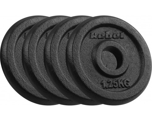 Rebel Zestaw obciążeń żeliwnych 4x1.25kg, otwór 31mm, talerz klasyczny, REBEL ACTIVE