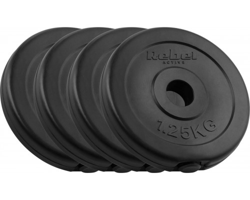 Rebel Bitumena slodžu komplekts 4x1.25kg, caurums 31mm, klasiskais disks, REBEL ACTIVE