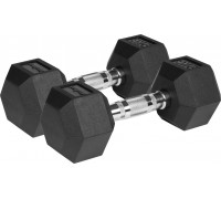 Rebel Dumbbells cast iron gumowane HEX 2x9 kg REBEL ACTIVE