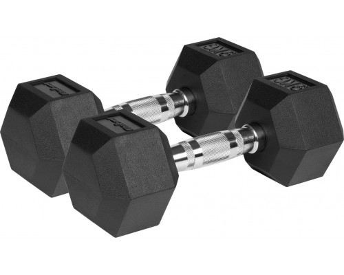 Rebel Dumbbells cast iron gumowane HEX 2x9 kg REBEL ACTIVE