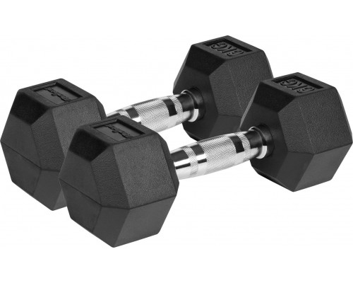 Rebel Dumbbells cast iron gumowane HEX 2x6 kg REBEL ACTIVE