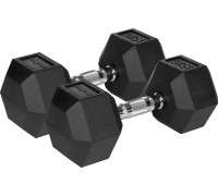 Rebel Dumbbells cast iron gumowane HEX 2x15 kg REBEL ACTIVE