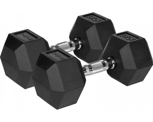 Rebel Dumbbells cast iron gumowane HEX 2x15 kg REBEL ACTIVE