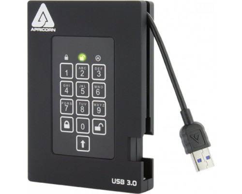 Apricorn Aegis Fortress 4 TB USB Typu-A 3.2 Gen 1 (3.1 Gen 1) Black