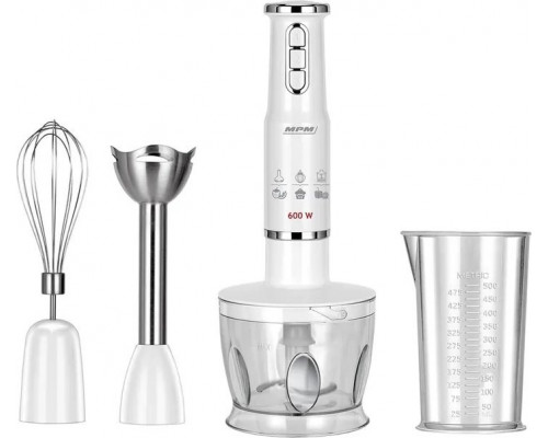 BLENDER RĘCZNY MBL 43  BIAŁY 600W ZESTAW