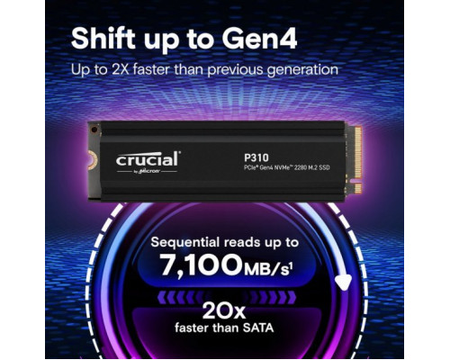 crucial SSD P310 2TB M.2 NVMe PCIe 4.0 2280 radiator