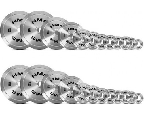 TOS SET TALERZY OLIMPIJSKICH STALOWYCH KALIBROWANYCH 2 x 0.25 - 25 KG (168 KG) HMS