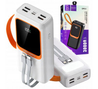 POWER BANK DENMEN BATERIA AWARYJNA 30000mAh BIAŁY DP31 USB + TYP-C