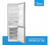 Midea Refrigerator | MERB276FGE02A | Energy efficiency class E | Free standing | Combi | Height 180 cm | No Frost system | Fridge net capacity 199 L | Freezer net capacity 71 L | 41 dB | Stainless steel