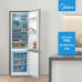Midea Refrigerator | MERB276FGE02A | Energy efficiency class E | Free standing | Combi | Height 180 cm | No Frost system | Fridge net capacity 199 L | Freezer net capacity 71 L | 41 dB | Stainless steel