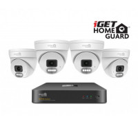 iGET HOMEGUARD HGNVK84804 - kamerowy PoE set 2K NVR 8CH + 4x zewnętrzna kamera z dźwiękiem