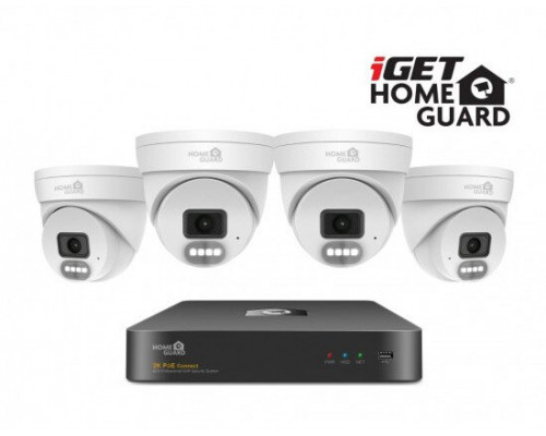 iGET HOMEGUARD HGNVK84804 - kamerowy PoE set 2K NVR 8CH + 4x zewnętrzna kamera z dźwiękiem