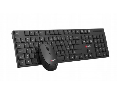C-Tech C-TECH klawiatura z myszą WLKMC-03, Bezdrátowy set 2.4GHz, CZ, czarny