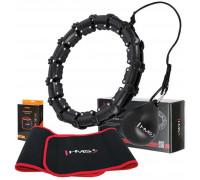 HULA HOP KOMPLEKTS HHW02 MELNS AR IZCIĻŅIEM UN SLODZI HMS + JOSTA BR163 SARKANS