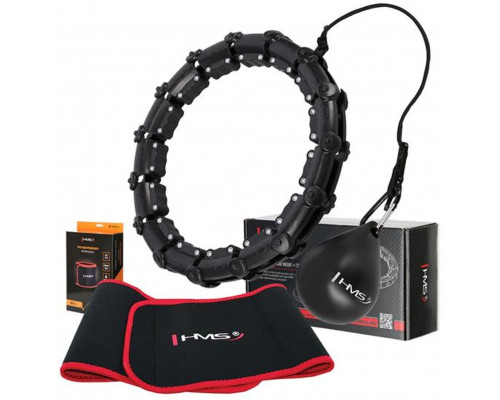 HULA HOP KOMPLEKTS HHW02 MELNS AR IZCIĻŅIEM UN SLODZI HMS + JOSTA BR163 SARKANS