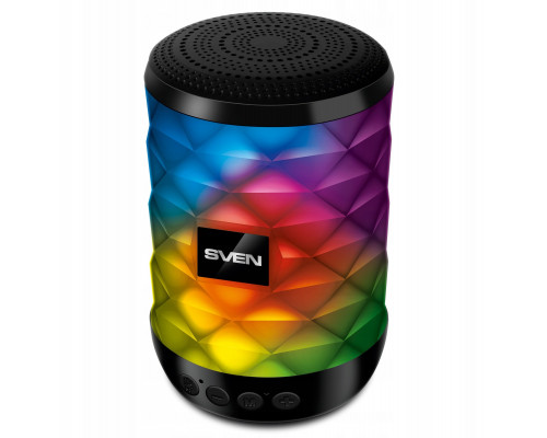 SVEN PS-55  black  power output 5W (RMS)  TWS  Bluetooth  FM  USB  microSD  lithium battery  SV-021146