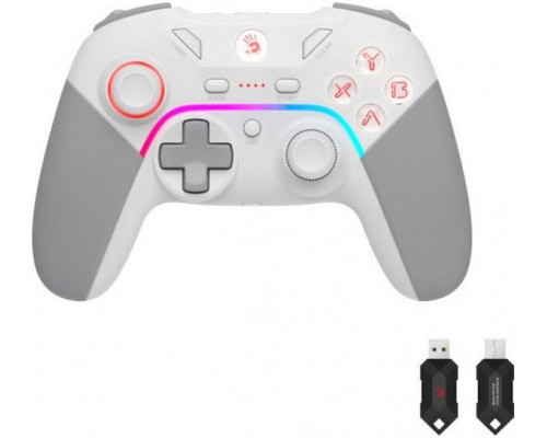 A4tech Bloody GPW70, gamepad, RGB, Dual mode 2,4G+USB, bílá