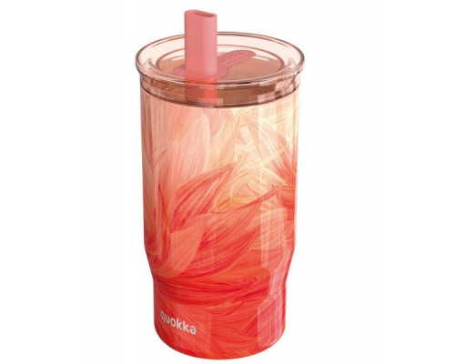 Quokka Mist - Thermal mug of steel stainlessj 720 ml with a straw (Peach Petals)