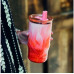 Quokka Mist - Thermal mug of steel stainlessj 720 ml with a straw (Peach Petals)