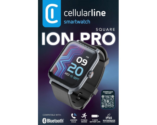 Cellularline Bluetooth Smartwatch ION PRO SQUARE Black